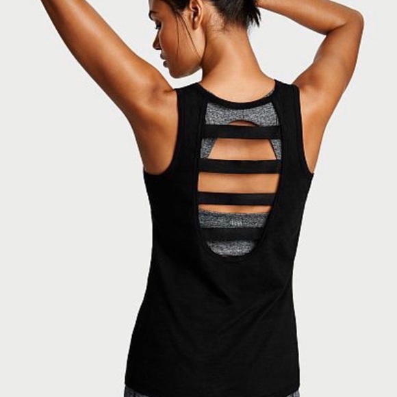 Victoria's Secret Tops - Victoria Sport Black Backless Tank Top Sz S